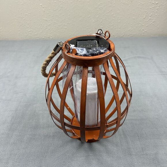 Alpine Solar Lantern Metal Brown Alpine Corporation Hangable‎ Decor Lights LED - Picture 2 of 7